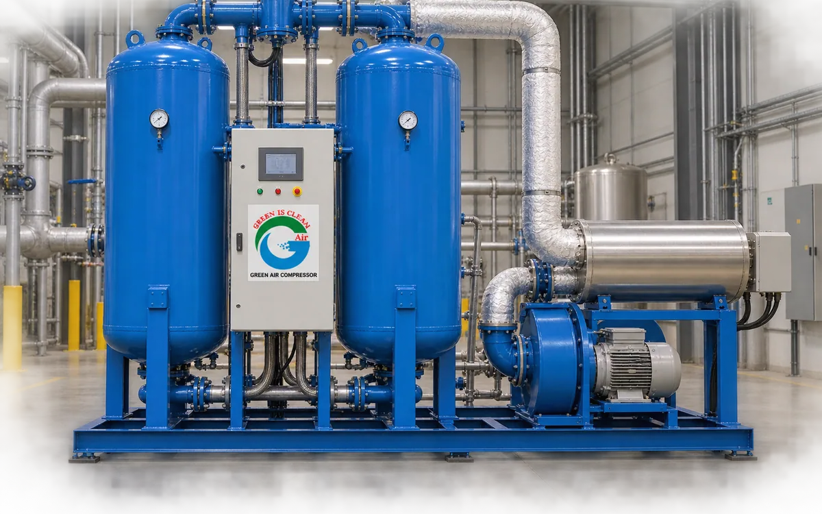 Heated and blower purge adsorption dryers